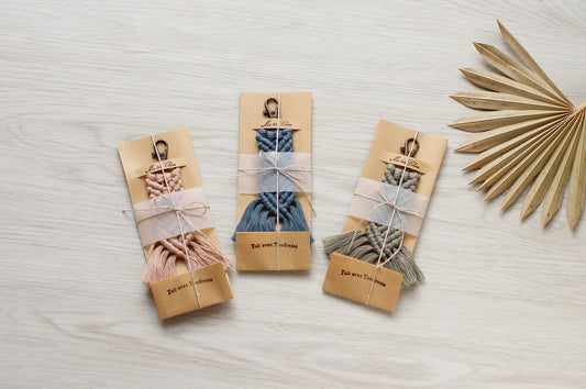 ななめ巻き結びのキーチェーンキット vol.6|選べるカラー・材料付き(販売用作品制作OK)