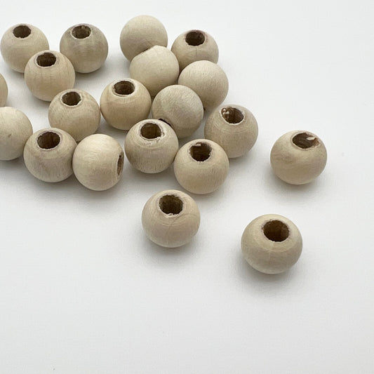 Original Wood Beads [10mm(hole diameter about 4mm) / 20pieces / Natural] made in Japan