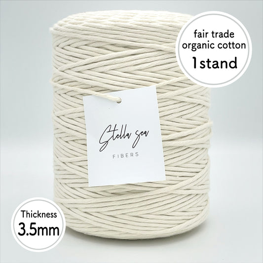 3.5mm/Natural/400m (about 1kg) Single-Strand fair trade organic cotton macrame cord made in Japan