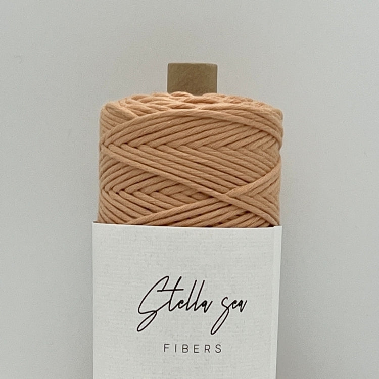 2mm/Apricot(AP)/100m (about 125g) Single-Strand fair trade organic cotton macrame color cord made in Japan