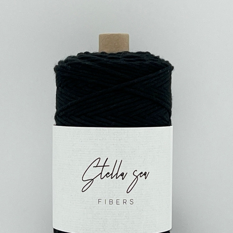 2mm/Black(BK)/100m (about 125g) Single-Strand fair trade organic cotton macrame color cord made in Japan