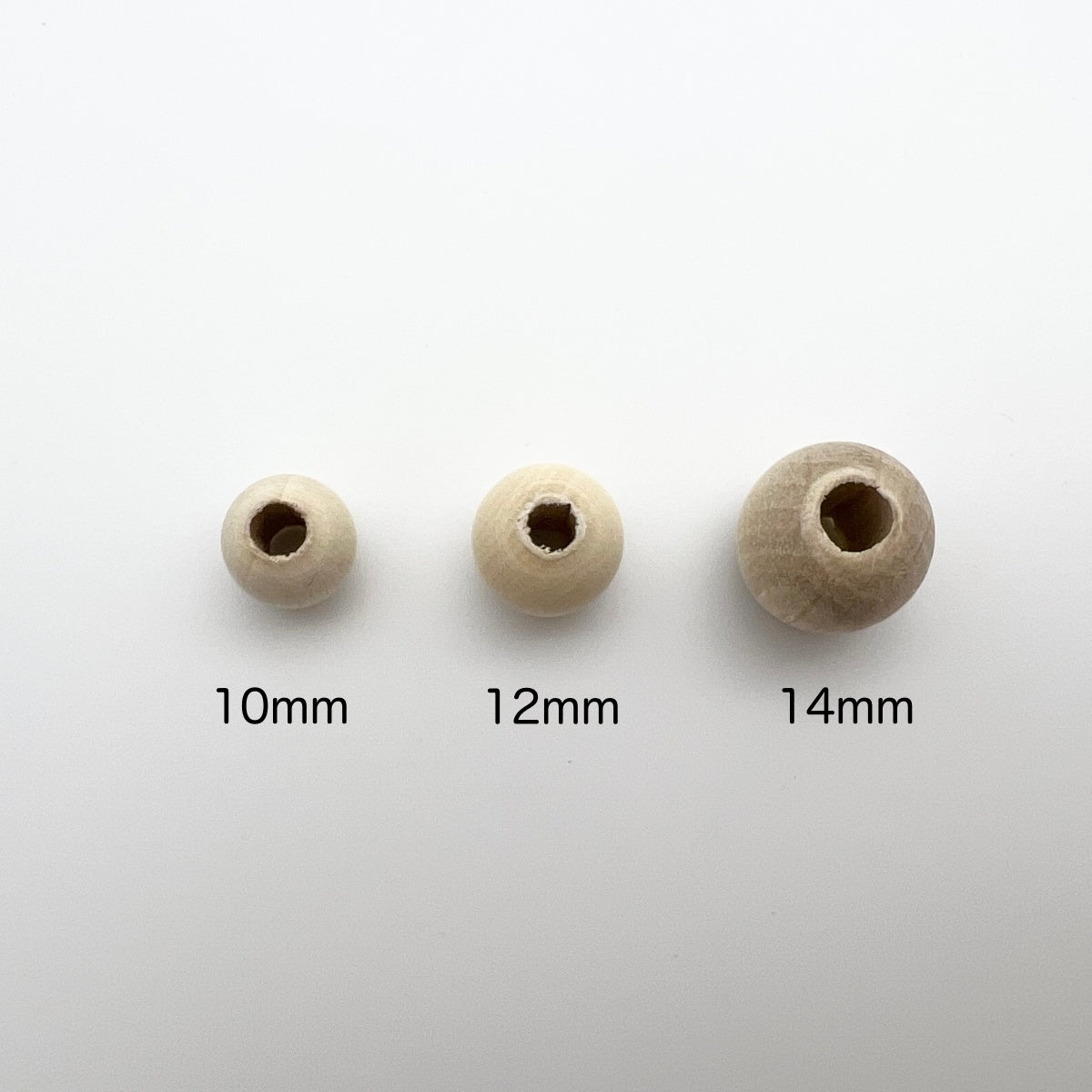 Original Wood Beads [10mm(hole diameter about 4mm) / 20pieces / Natural] made in Japan